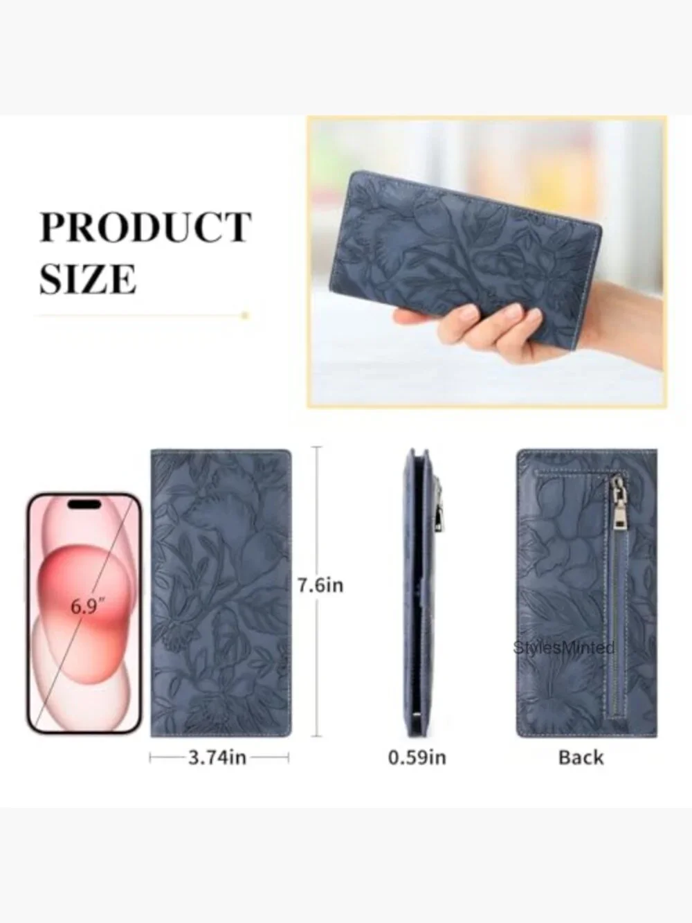 Ultra Slim Bifold Leather RFID Blocking Wallet with 11 Card Slots
